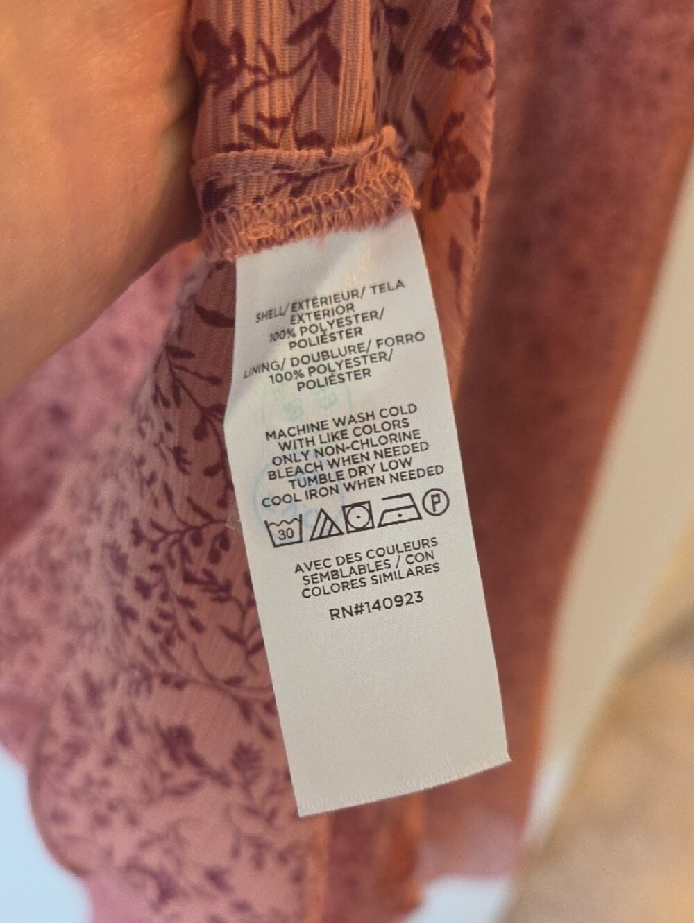 Long Ruffle Front Floral Maxi Dress - Rust Pink - Picture 4 of 6